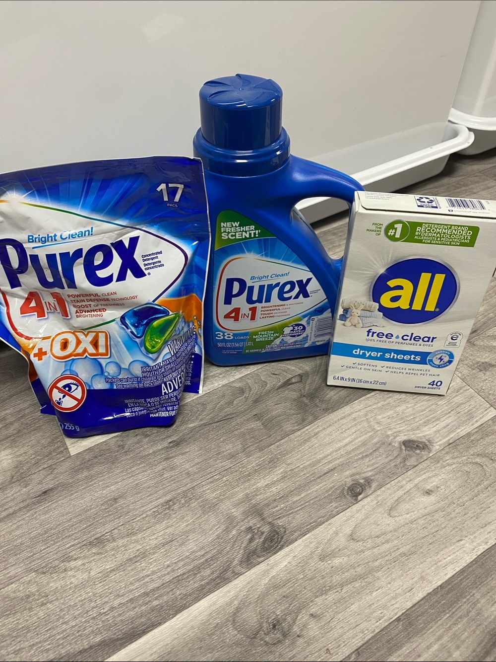 Purex and all dry sheets bundle